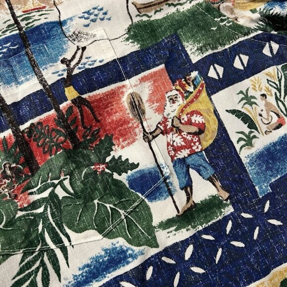 Reyn Spooner Mele Kalikimaka Christmas Hawaiian Shirt Size 3XL Cotton Blend - Picture 7 of 9